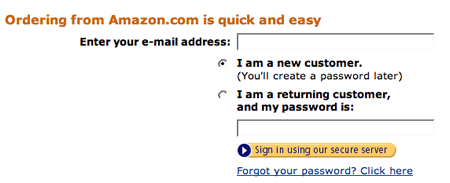 Amazon checkout sign-in